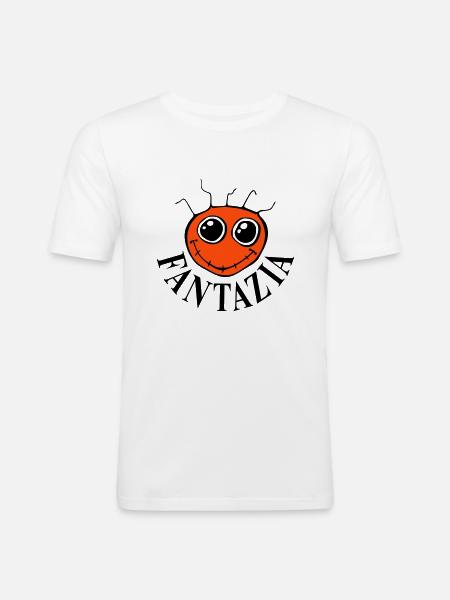 2 Colour Fantazia Smiley Face - Men's Slim Fit T-Shirt - white