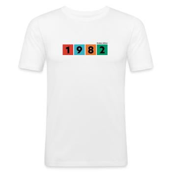 Édition limitée de 1982 - T-shirt près du corps Homme - blanc - Devant - Nik (191cm)