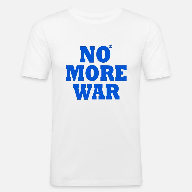 No more war - Männer Slim Fit T-Shirt - Weiß
