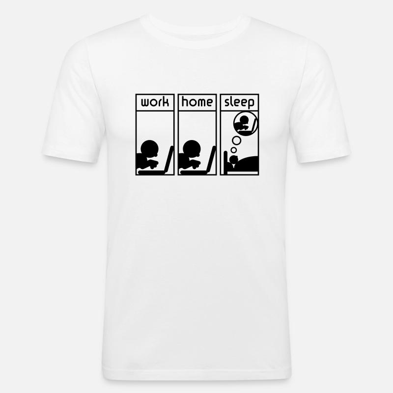 Computerfreak (work - home - sleep) - Männer Slim Fit T-Shirt - Weiß