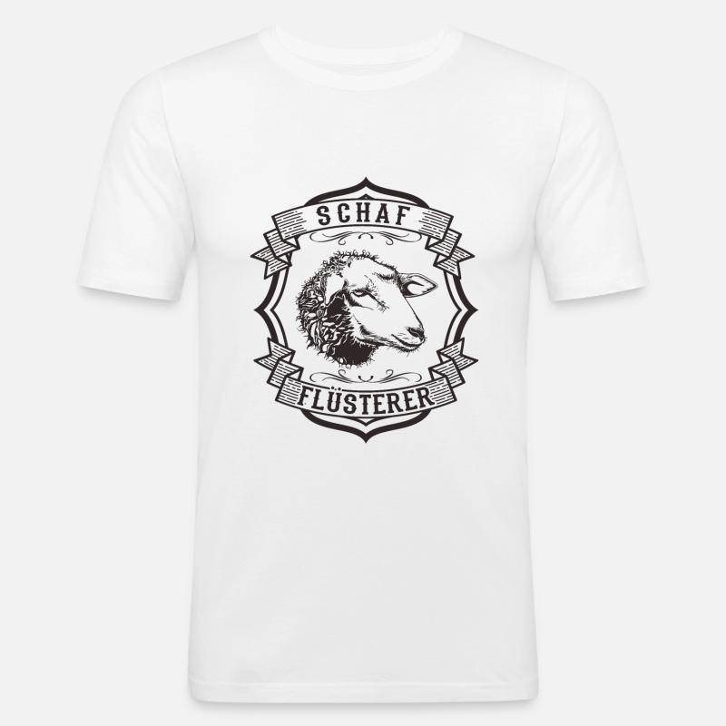 Schaf Flüsterer - Männer Slim Fit T-Shirt - Weiß