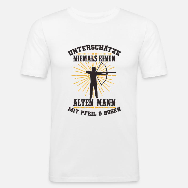 Bogenschießen - Männer Slim Fit T-Shirt - Weiß