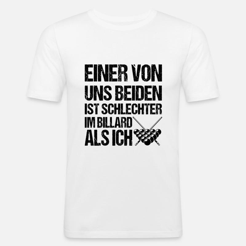 Billard - Männer Slim Fit T-Shirt - Weiß