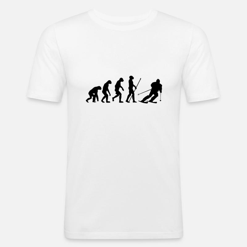 Skier evolution - Men's Slim Fit T-Shirt - white