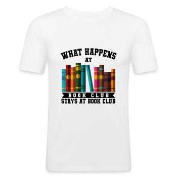 Book club - Men's Slim Fit T-Shirt - white - Front - Nik (191cm)