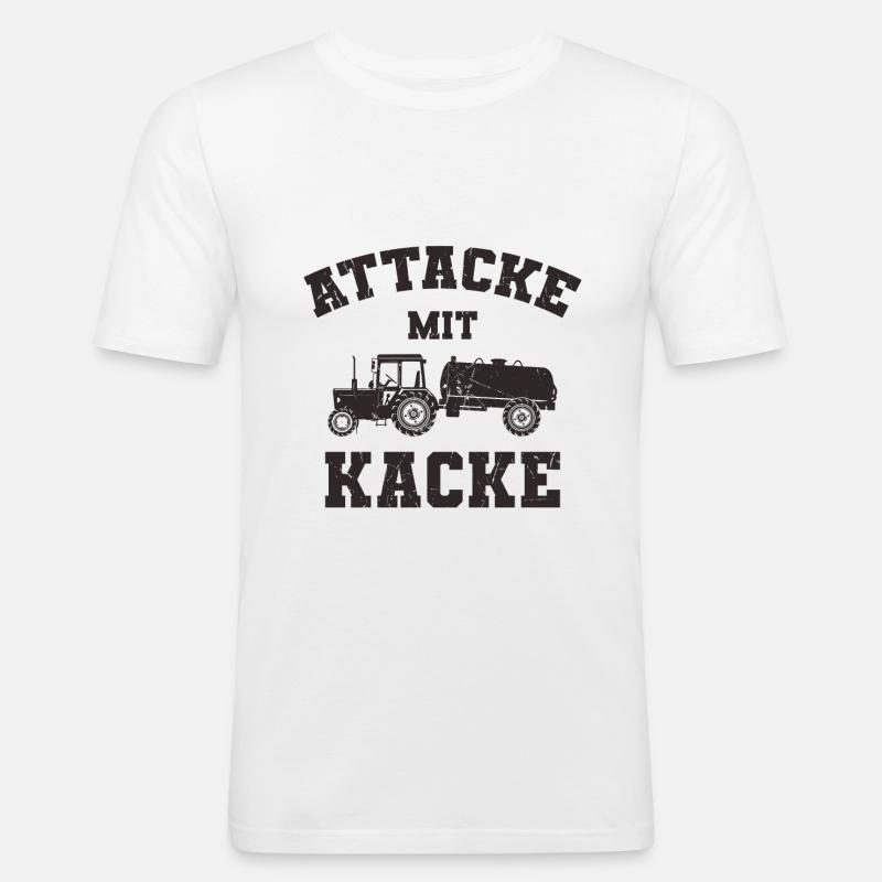 Traktor Spruch - Männer Slim Fit T-Shirt - Weiß