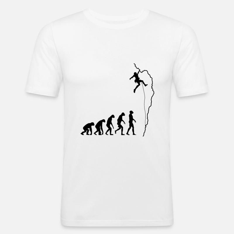 Climbing evolution - Men's Slim Fit T-Shirt - white