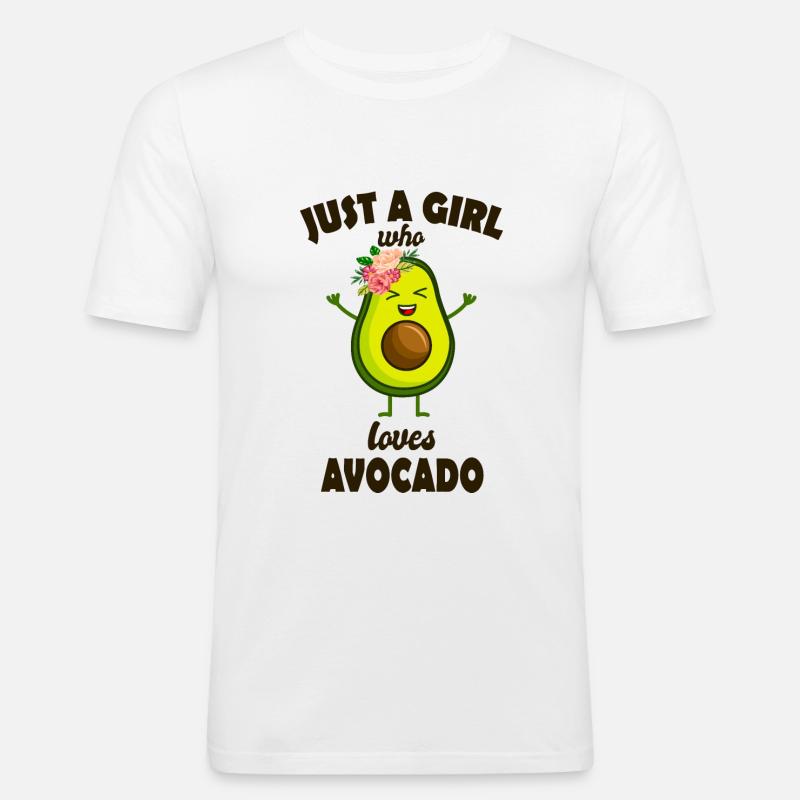 Avocado Mädchen - Männer Slim Fit T-Shirt - Weiß