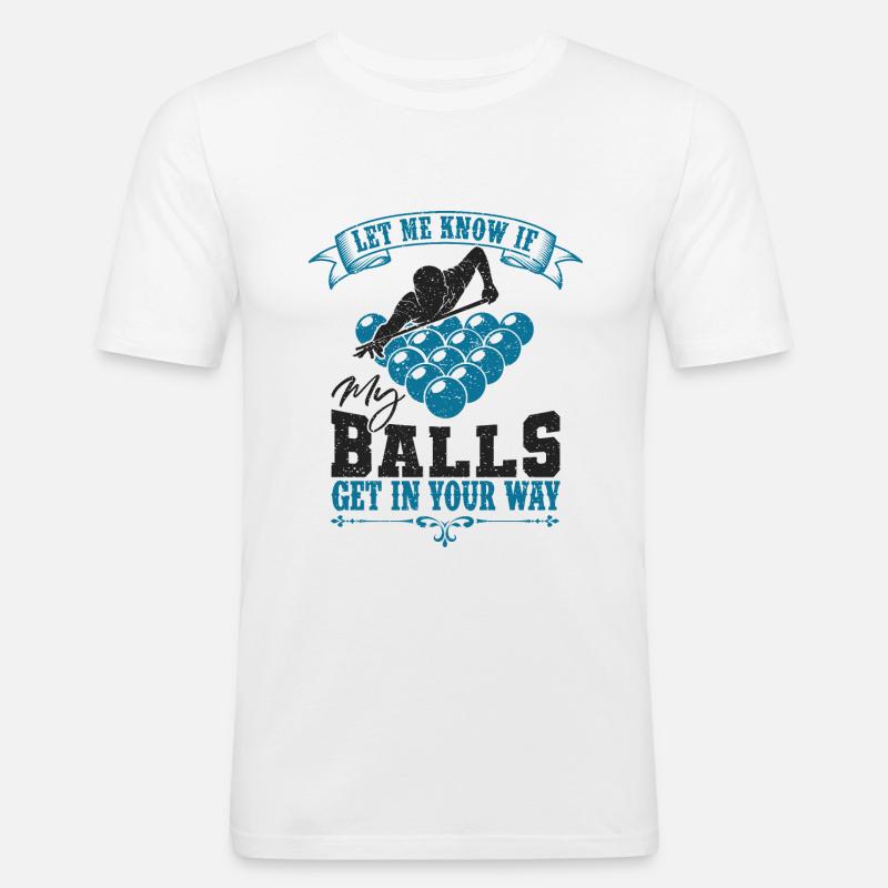 Billard - Männer Slim Fit T-Shirt - Weiß