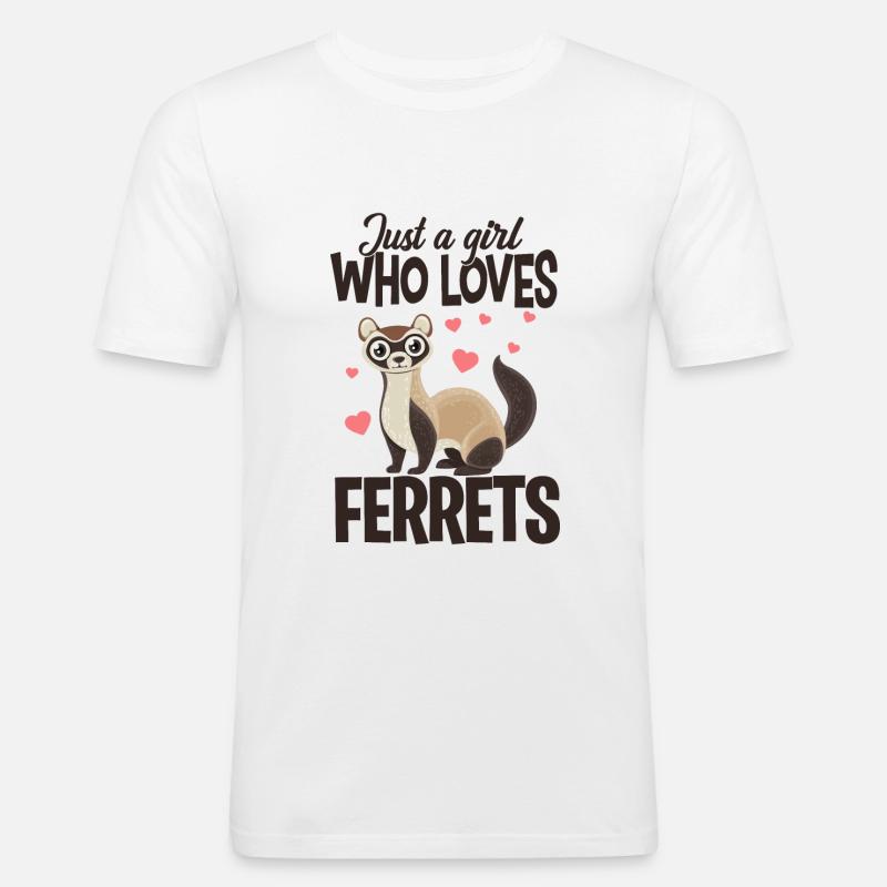 Frettchen - Männer Slim Fit T-Shirt - Weiß