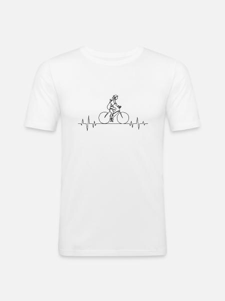 Bicycle heartbeat - Men's Slim Fit T-Shirt - white