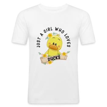 duck - Men's Slim Fit T-Shirt - white - Front - Nik (191cm)