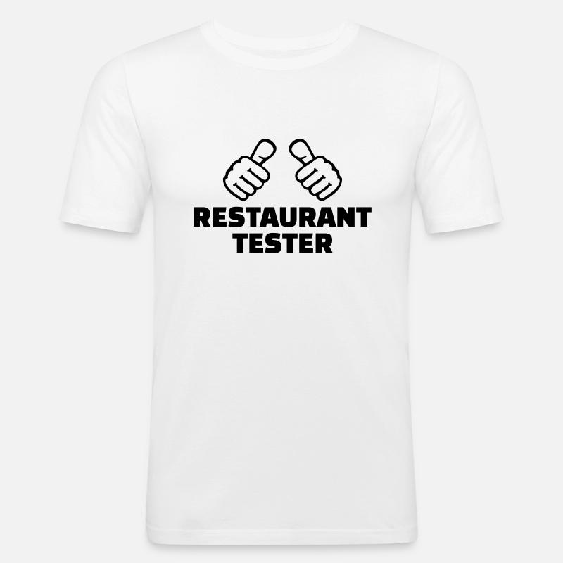 Restaurant tester - Maglietta aderente da uomo - bianco