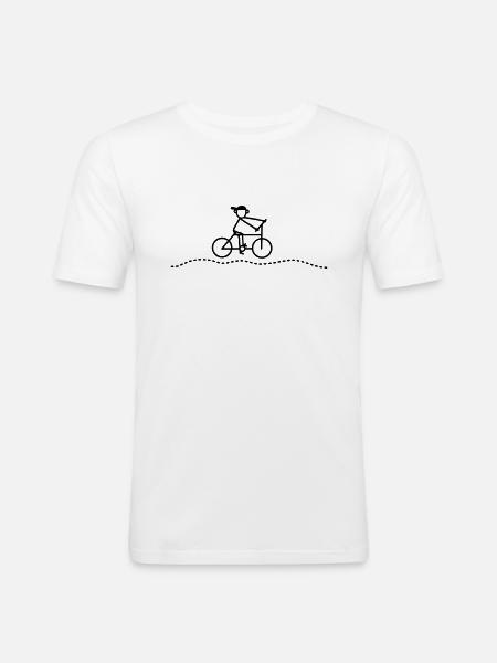 Radfahrer - Fahrrad - Männer Slim Fit T-Shirt - Weiß