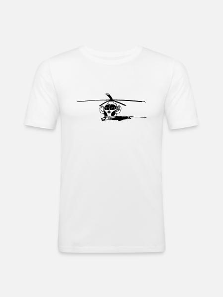 Land , helicopter - Men's Slim Fit T-Shirt - white