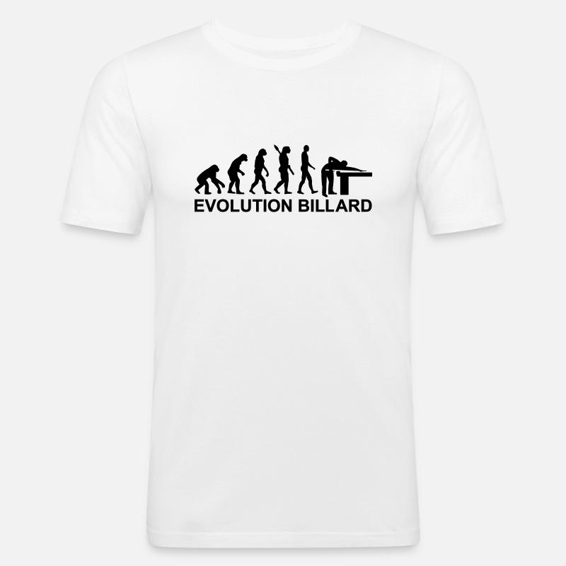 Billard - Männer Slim Fit T-Shirt - Weiß