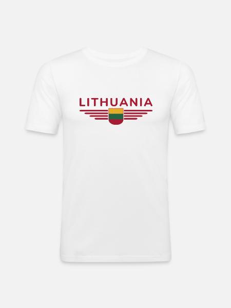 Lithuania T-Shirt – Pride and Style - Men's Slim Fit T-Shirt - white