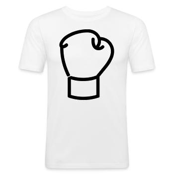 Boxing Glove - Men's Slim Fit T-Shirt - white - Front - Nik (191cm)