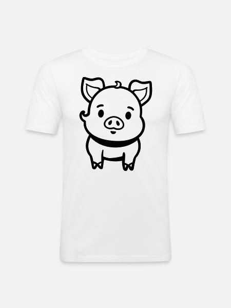 pig - Men's Slim Fit T-Shirt - white