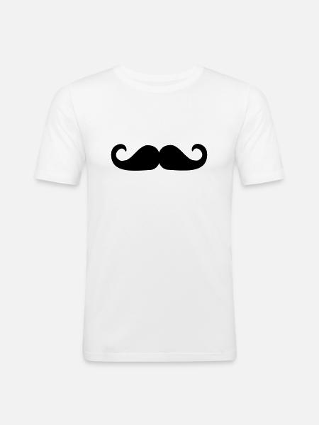Bart - Männer Slim Fit T-Shirt - Weiß