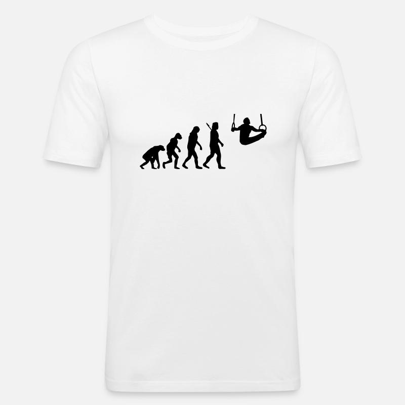 Evolution gymnastics - gymnastics - rings - Men's Slim Fit T-Shirt - white