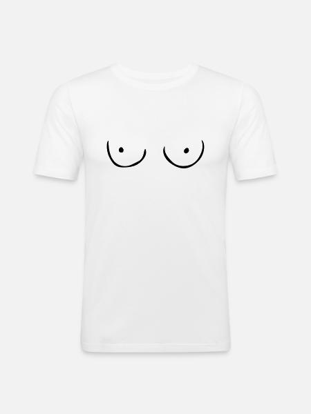 Titten - Männer Slim Fit T-Shirt - Weiß