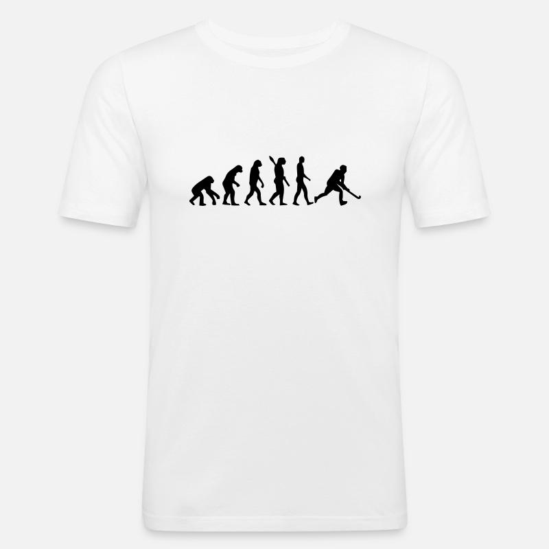 HOCKEY EVOLUTION! - Männer Slim Fit T-Shirt - Weiß