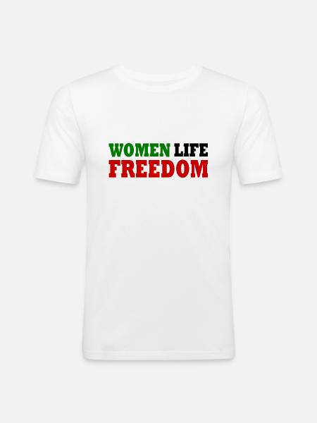 Women life freedom - Men's Slim Fit T-Shirt - white
