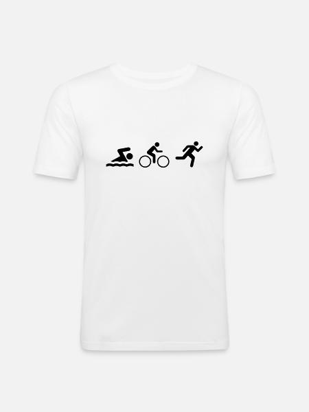 Triatlon_v9 - Männer Slim Fit T-Shirt - Weiß