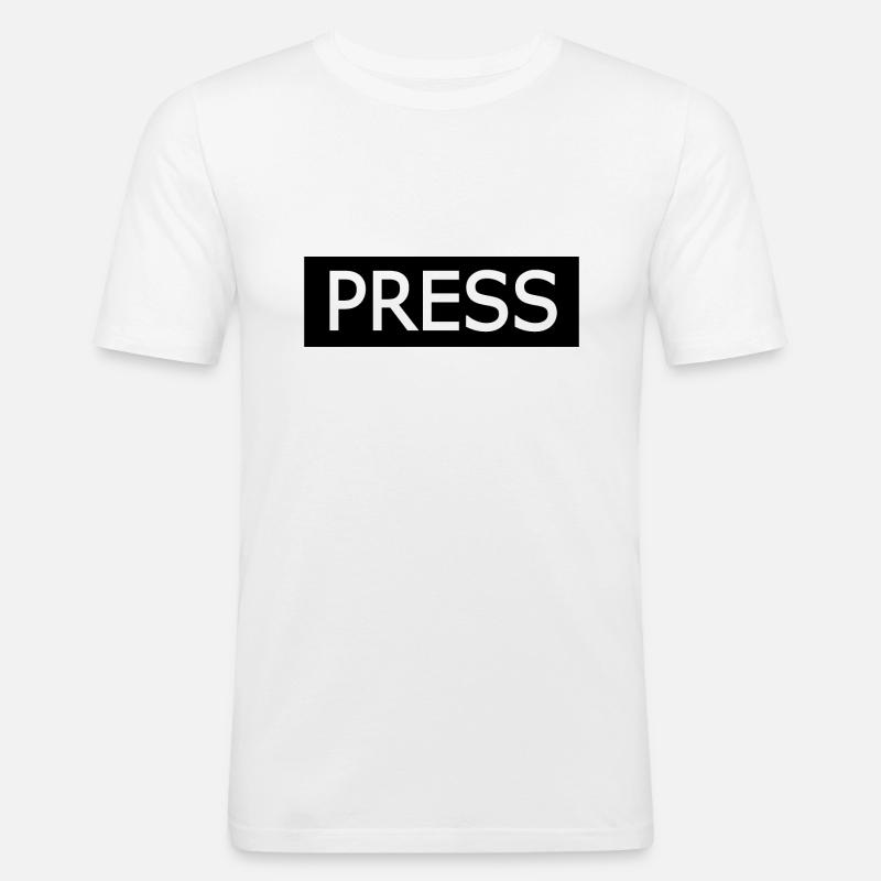 Press - Männer Slim Fit T-Shirt - Weiß