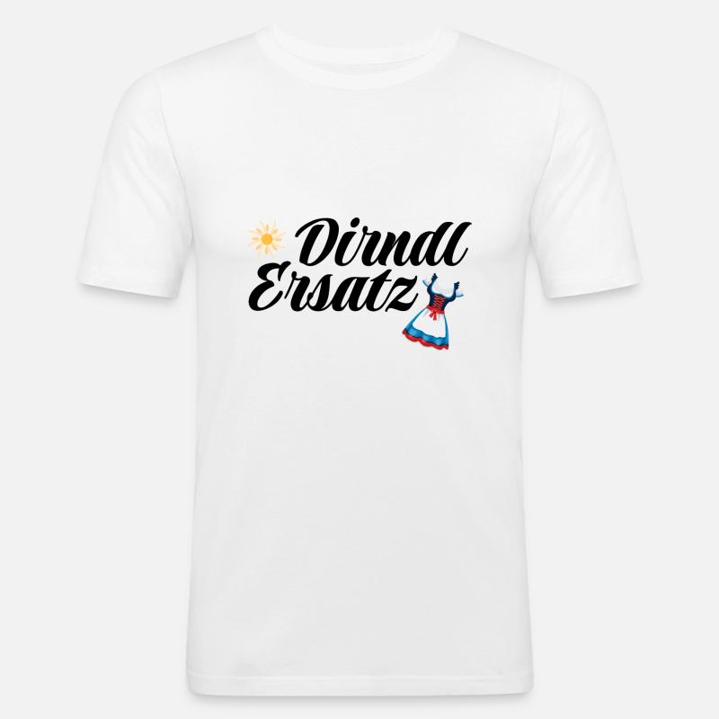 Dirndl Ersatz - Männer Slim Fit T-Shirt - Weiß