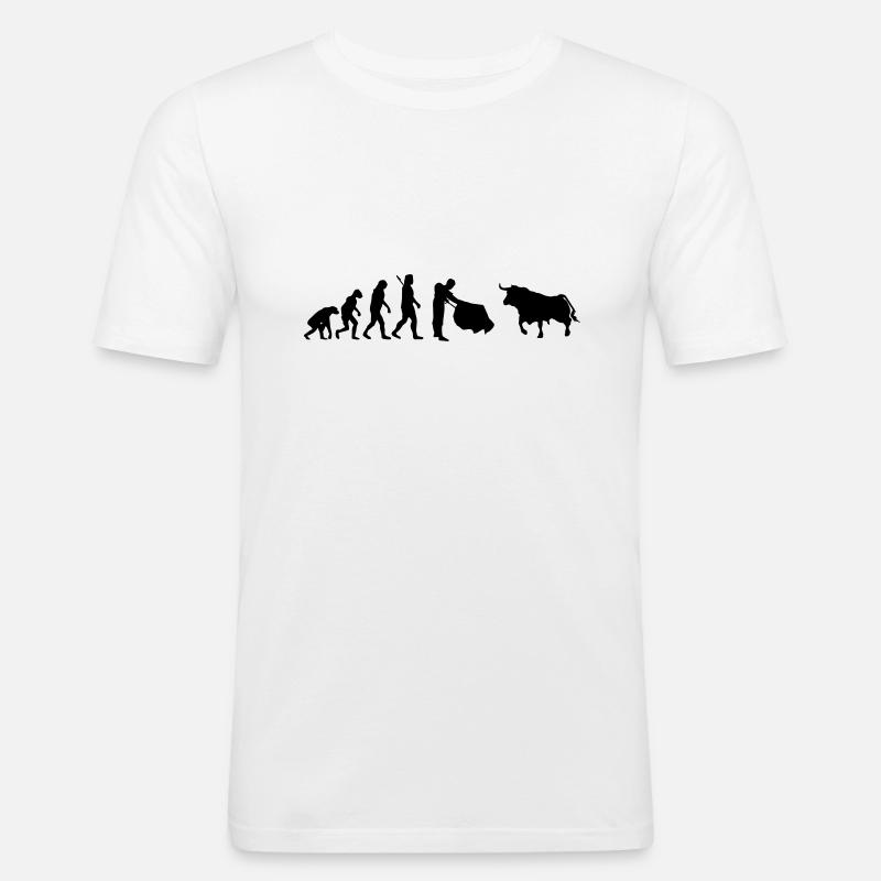 Evolution Stierkampf - Torero - Matador - Männer Slim Fit T-Shirt - Weiß