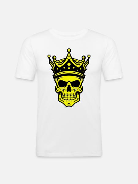 Skull King Crown - Men's Slim Fit T-Shirt - white