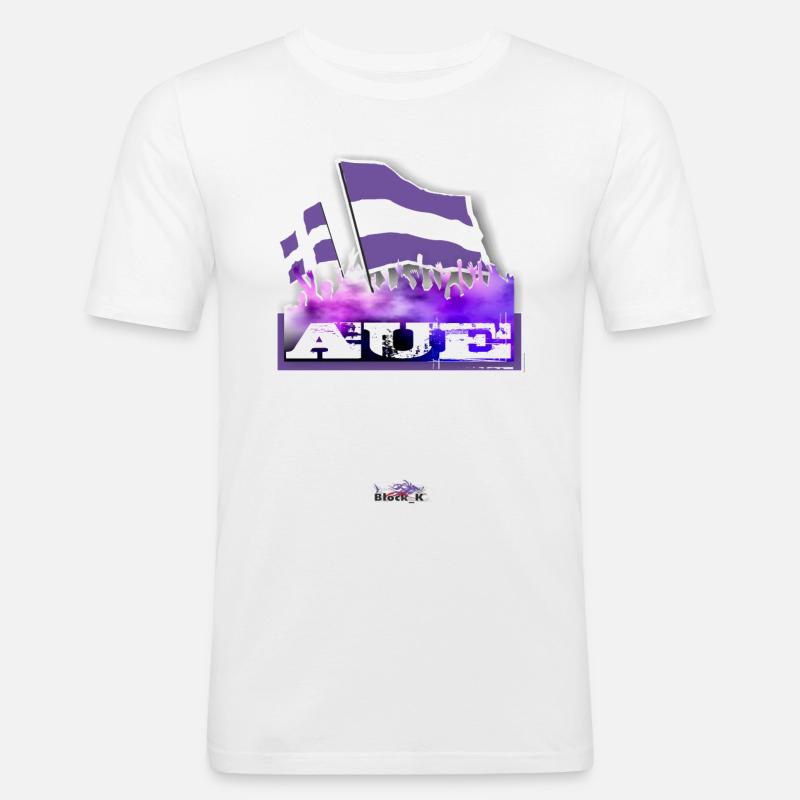 Aue all4one - Männer Slim Fit T-Shirt - Weiß
