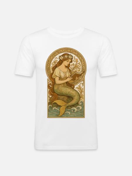 Mermaid Mermaid Reading Book Books Gift - Men's Slim Fit T-Shirt - white