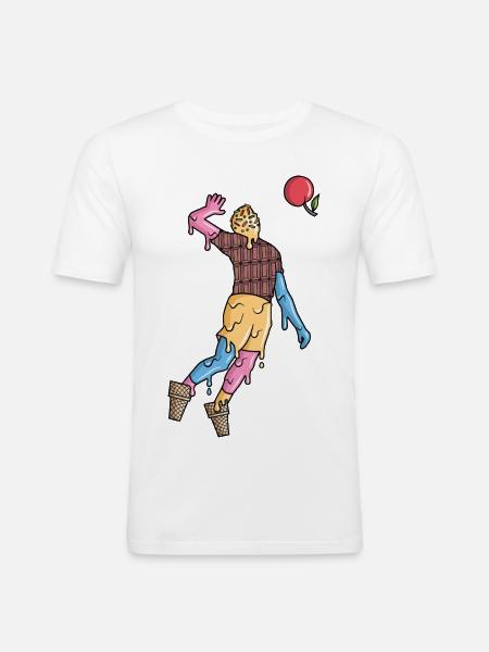 Volleyball Spieler Eiscreme Kinder Volleyballer - Men's Slim Fit T-Shirt - white