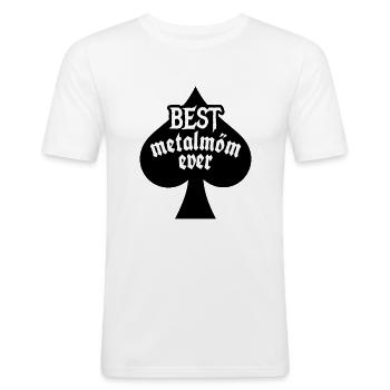 Best Metal Mom ever - Muttertag Sticker - Männer Slim Fit T-Shirt - Weiß - Vorne - Nik (191cm)