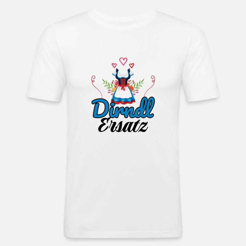 Dirndl Ersatz - Männer Slim Fit T-Shirt - Weiß