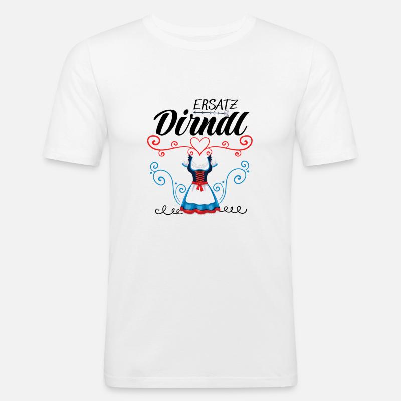 Dirndl Ersatz - Männer Slim Fit T-Shirt - Weiß