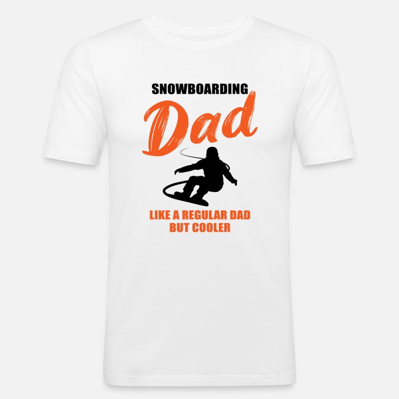 Snowboard Papa – Extra Cool - Männer Slim Fit T-Shirt - Weiß