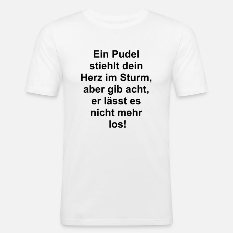 Herz-Pudel-Geschenk - Männer Slim Fit T-Shirt - Weiß