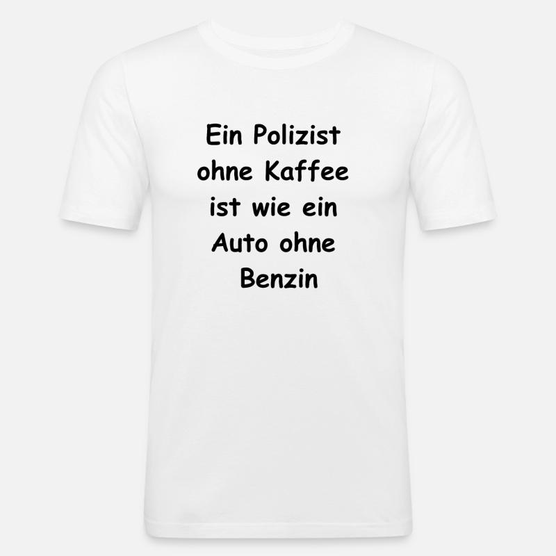 Kaffeetasse Geschenk - Männer Slim Fit T-Shirt - Weiß