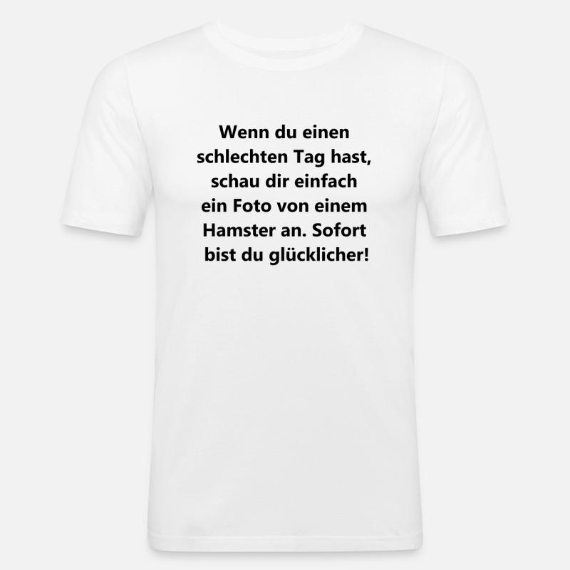 Glücksbringer Hamster Geschenk - Männer Slim Fit T-Shirt - Weiß