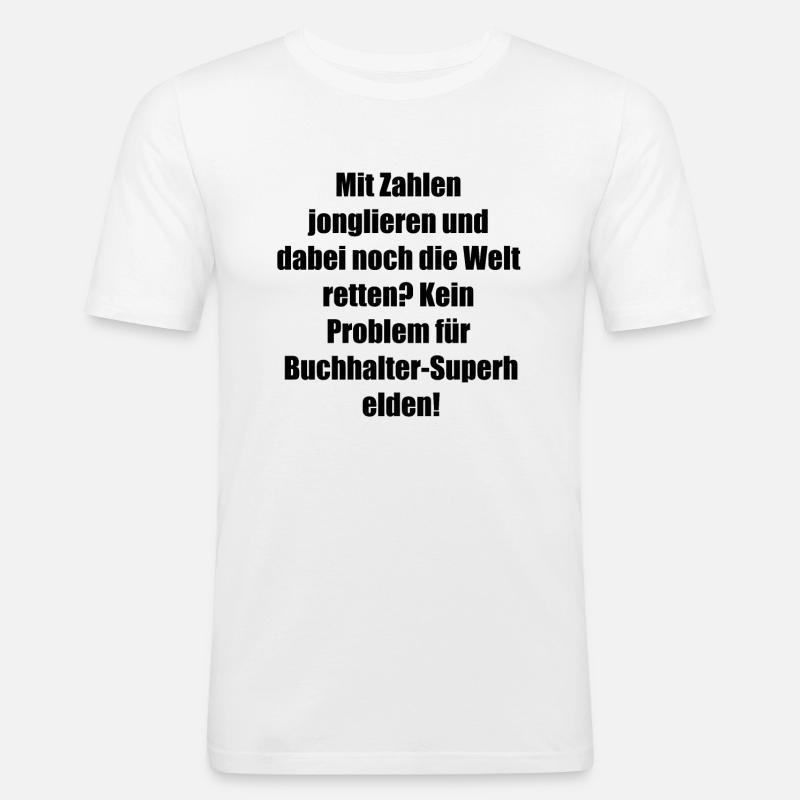 Buchhalter Superheld Geschenk - Männer Slim Fit T-Shirt - Weiß