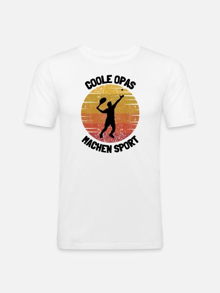 Sport Opa - Männer Slim Fit T-Shirt - Weiß