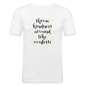 Liebe - Männer Slim Fit T-Shirt - Weiß - Vorne - Nik (191cm)