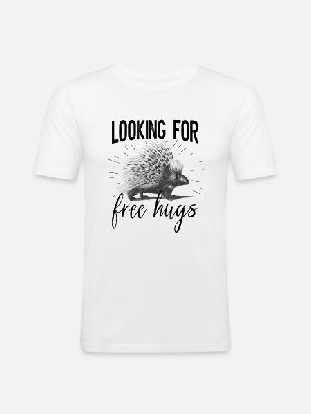 Stachelschwein - Männer Slim Fit T-Shirt - Weiß