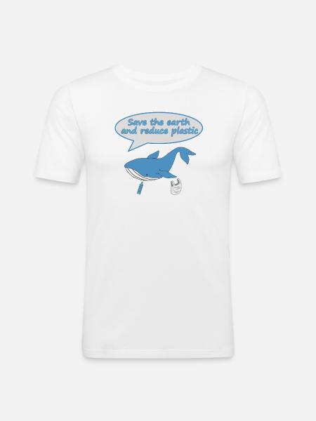 save the earth - Men's Slim Fit T-Shirt - white