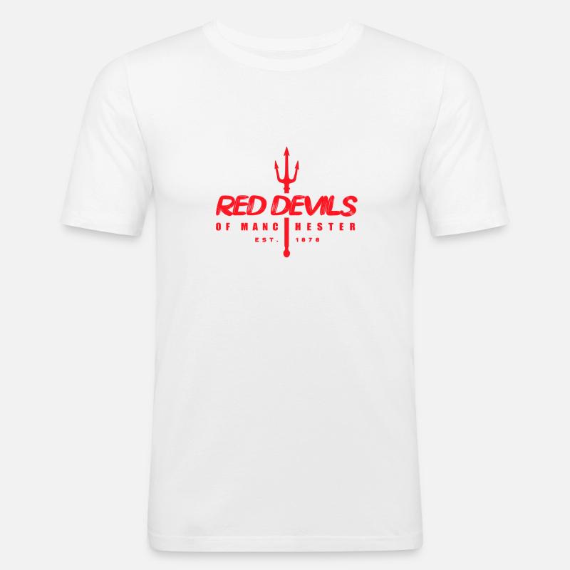 Red Devils - Männer Slim Fit T-Shirt - Weiß