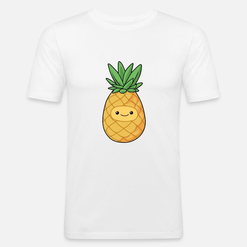 Comic Ananas Pineapple - Männer Slim Fit T-Shirt - Weiß